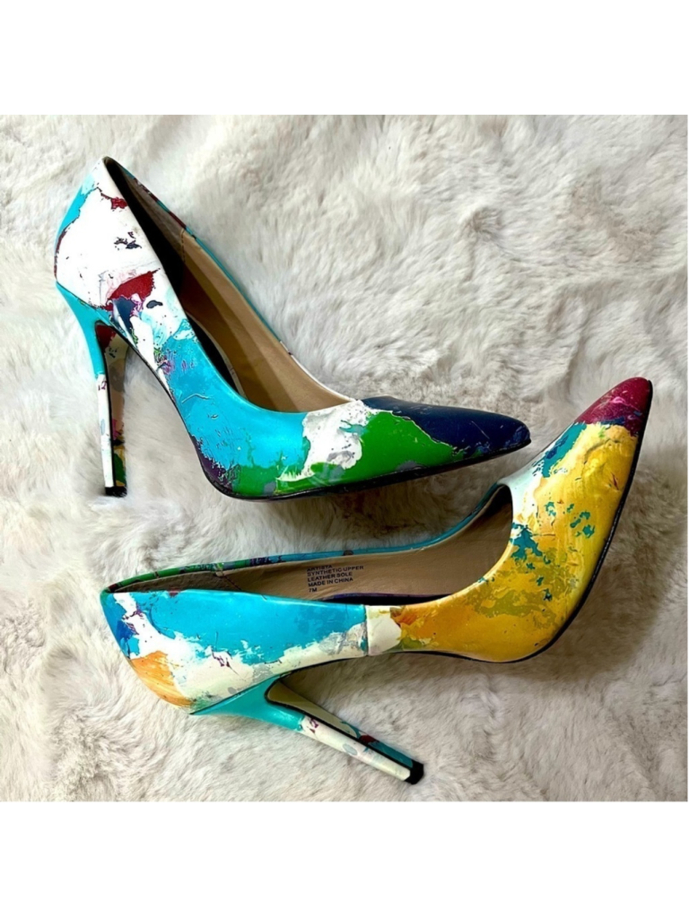 Watercolor Paint Taylor Reeves Artista Pumps Multicolor Heels Size 7